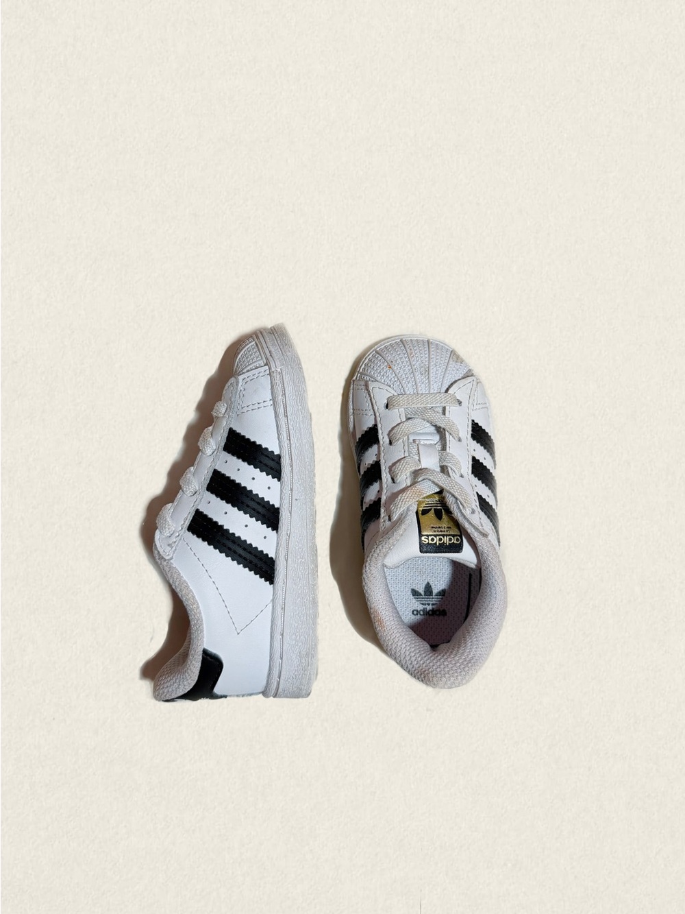 Adidas toddler White & Black Classic Shell-Toe Sneakers